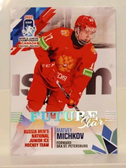 2022 BY cards IIHF World Junior Championship Team Russia Matvei Michkov #28 RC