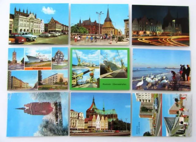 ROSTOCK Postkarten Lot 9 x DDR Ansichtskarten ungelaufen Postcards GDR unused