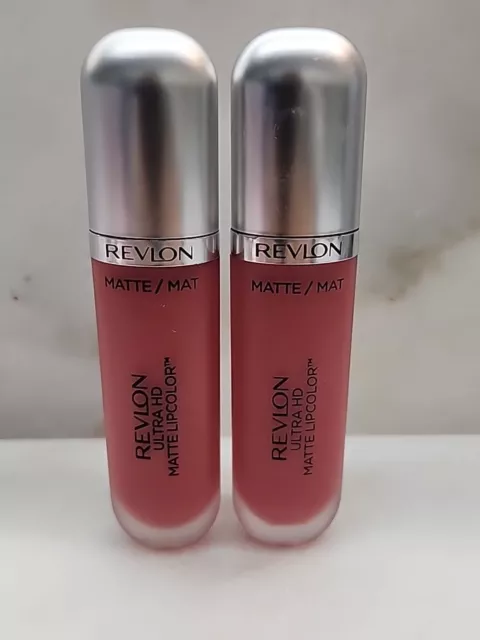 2 REVLON ULTRA HD MATTE LIP COLOR #600  DEVOTION 0.2oz.