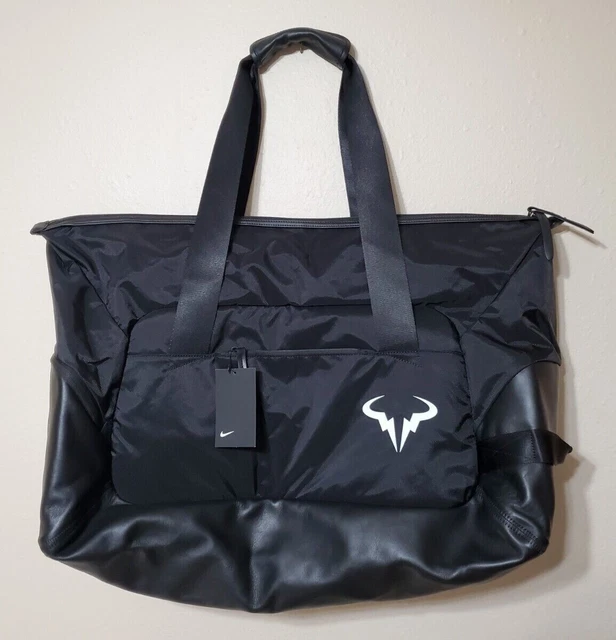 Rafael Nadal Nike Court Tech Duffel 2.0 Tennis Bag Black RARE Leather RAFA NWT Rafael Nadal Nike Court Tech Duffel 2.0 Tennis Bag Black RARE Leather RAFA NWT