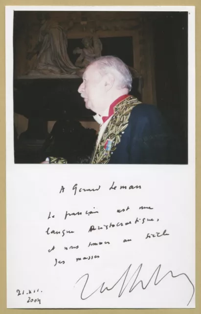 Jean Dutourd (1920-2011) - Écrivain & Académicien - Carte dédicacée + Photo