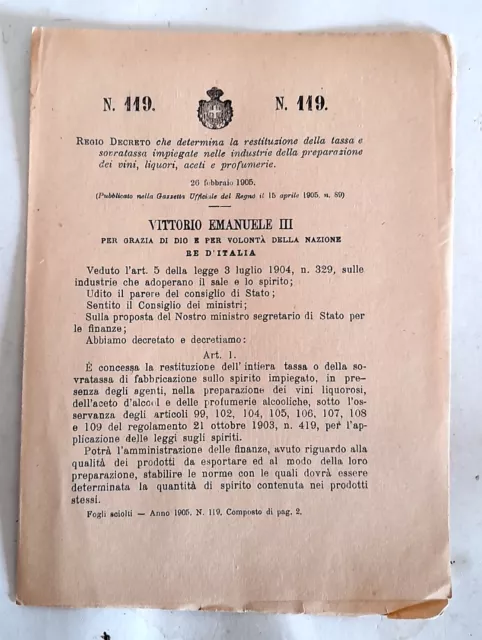 regio decreto VITTORIO EMANUELE III - N 119