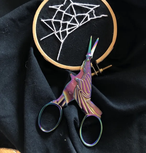 Salem Witch Embroidery Scissors Antique Reproduction Halloween Vintage Sewing