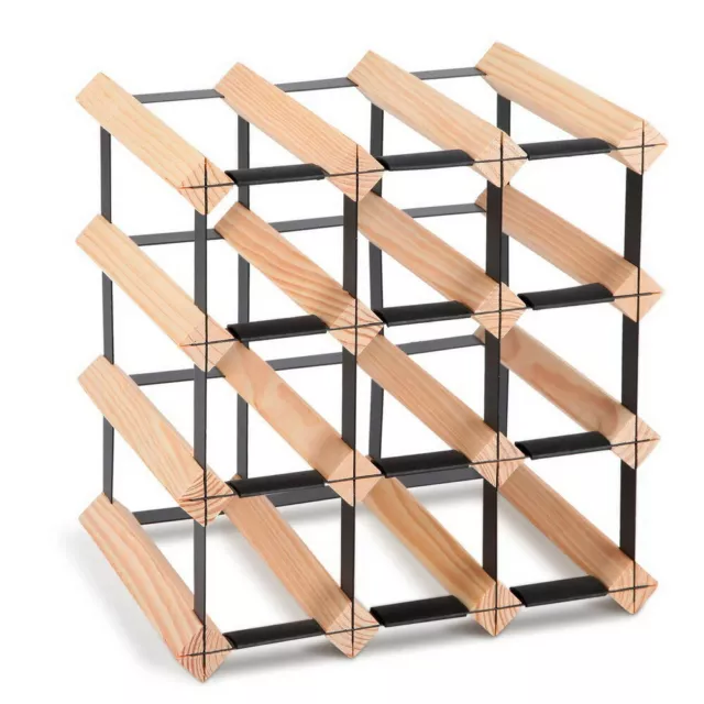 Artiss 12 Bottle Timber Wine Rack Wooden Storage System Cellar Organiser Stand