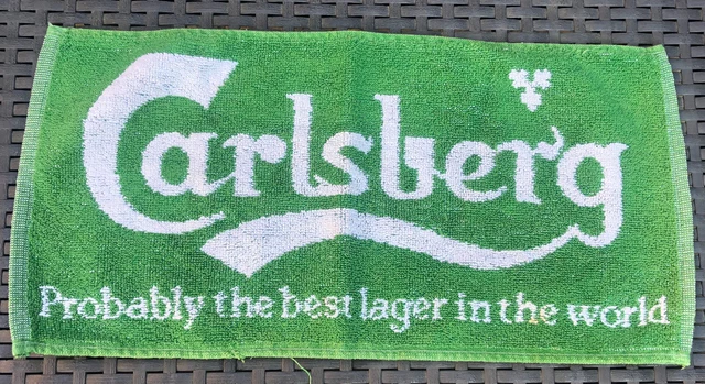 Carlsberg Beer Bar Towel Drip Mat Home Bar Man Cave Vintage Golf Fishing