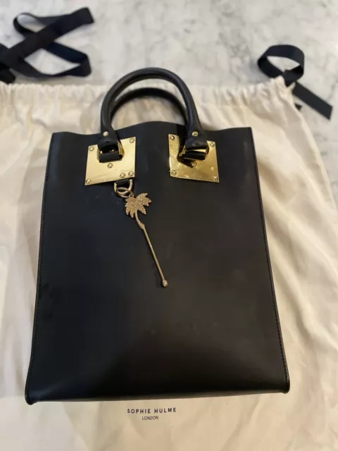 Sophie Hulme Albion Mini Buckled Leather Tote Bag Black