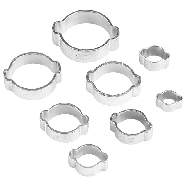 10pcs Collier De Serrage à Deux Oreilles En Acier Inoxydable Zingué 5-23mm FR✈