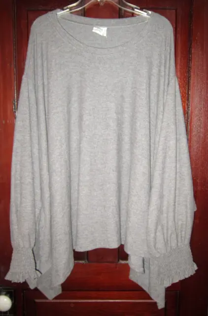 Simple Suzanne Betro New 4X Smock Sleeve Sidetail Tunic Top Shirt Blouse Fleece