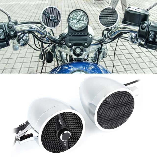 Motorcycle Waterproof Speaker 7/8-1.25in Handlebar O Radio Fits