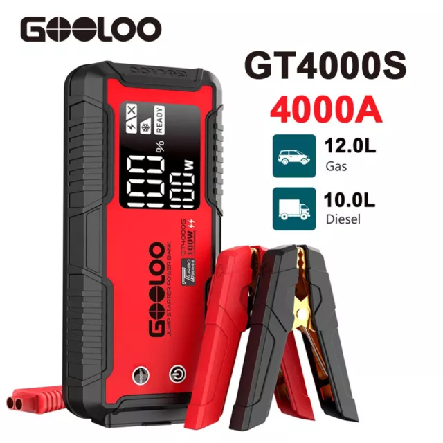 GOOLOO GT4000S Auto Starthilfe Jump Starter Pack 12V Booster Power Bank 4000A DE