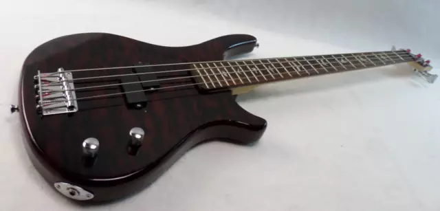 Bass Guitar P Bass Lindo Dove 4String Wine Red Flame Design 24Fret Electric Bass