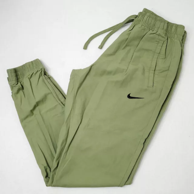 Nike Pants Mens Medium Woven Joggers Moss Green Athleisure Drawstring Sportswear