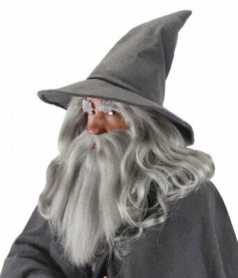 GANDALF GREY WIZARD HAT Costume Hobbit LOTR Lord Rings Sorcerer Gray LICENSED