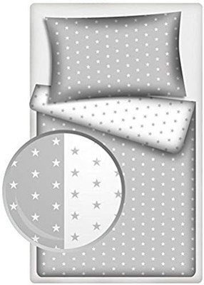 100 x 135 cm avec fermeture Éclair Parure de lit 2 pièces pour enfant Motif étoiles 100% coton 40 x 60 