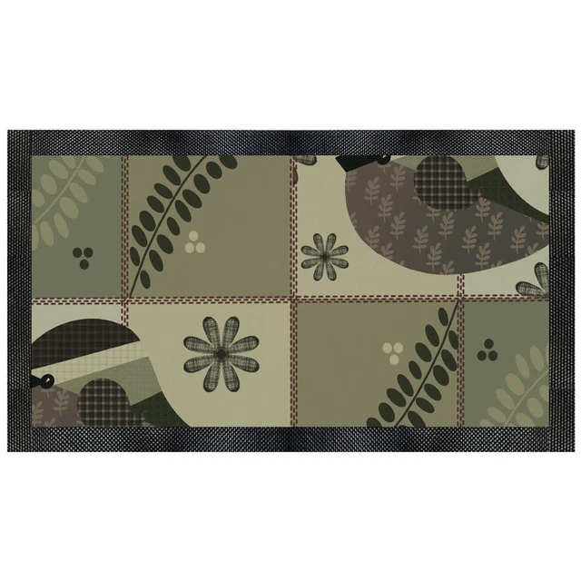 'Patchwork Bird Design' Pet Feeding Mat (PM00020486)