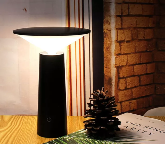 Lampada Da Tavolo Touch LED Ricaricabile USB Dimmerabile Luce Decorativa Nera
