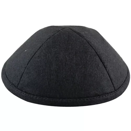 19 cm Black Felt 4 Panels Kipah Kippah Yarmulke With Bottom Rim