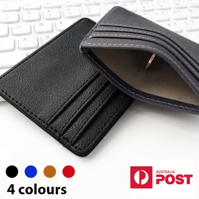 RFID Blocking Purse Flip Leather Wallet Slim Credit Card Holder Mens Money Clip