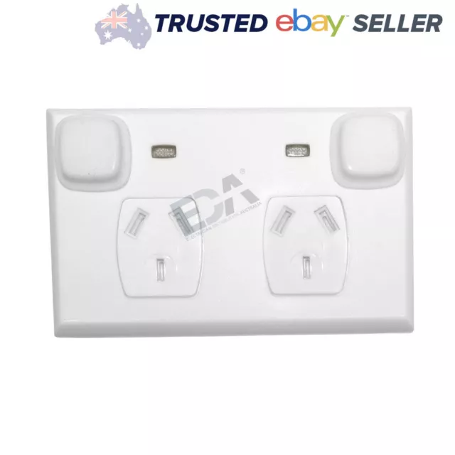 Weatherproof DOUBLE POLE Double GPO Power Point WITH NEON IP65 EXTRA SAFE