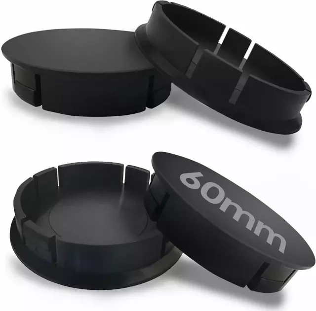 60mm / 55mm Universal Alloy Black Plastic Car Rims Wheel Center Hub Centre Caps