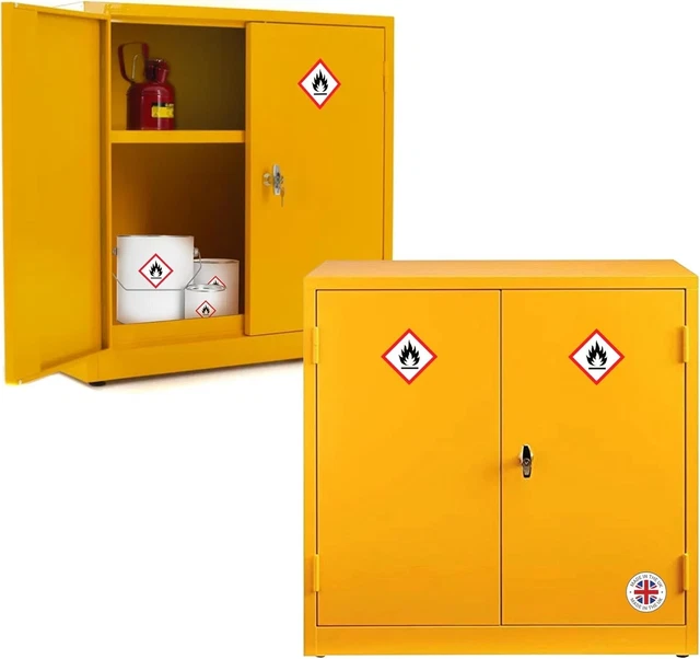 FIREPROOF LOCKABLE COSHH Cabinet Metal Storage for Hazardous Chemicals ...