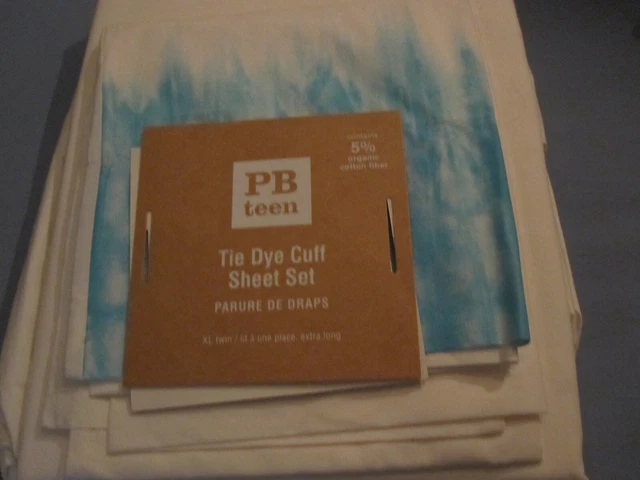Juego de hojas de puños de tinte de corbata Pottery Barn - talla XL doble - nuevo con etiquetas Juego de hojas de puños de tinte de corbata Pottery Barn - talla XL doble - nuevo con etiquetas
