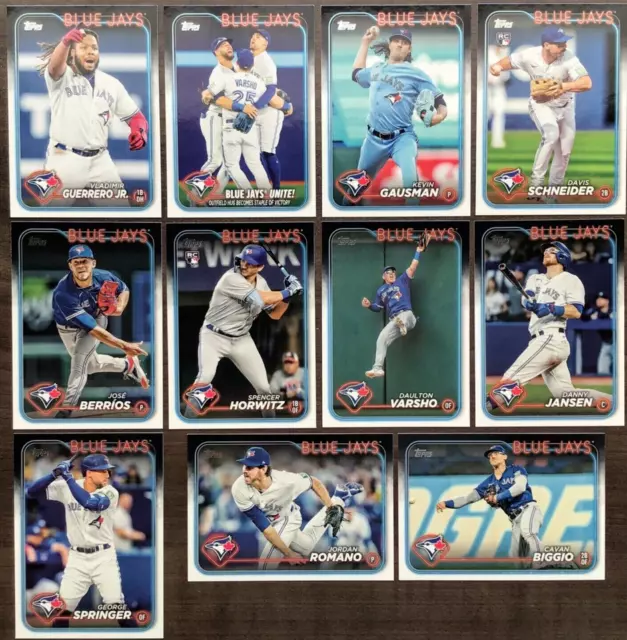 2024 TOPPS SERIES 1 Base Team Set Toronto Blue Jays Springer Guerrero