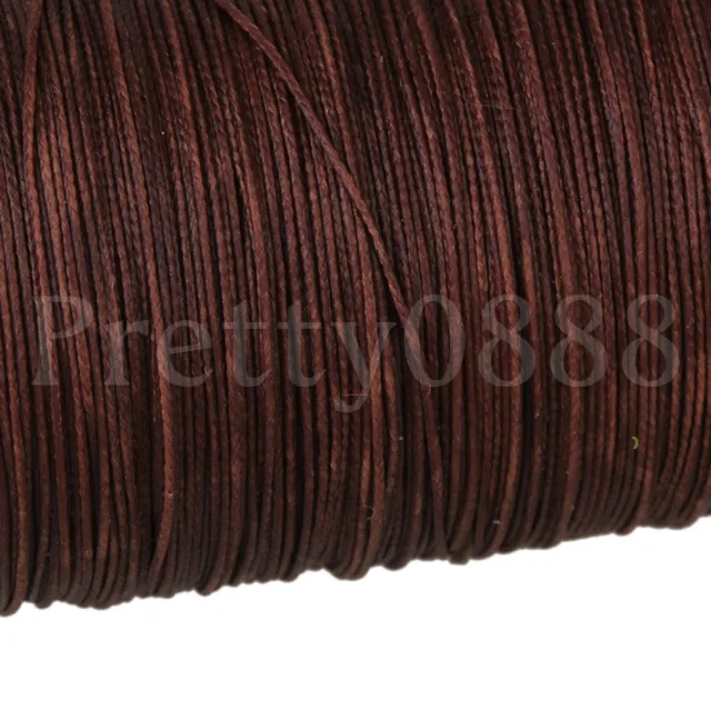 50 Sets Waxed Polyester Thread Necklace Cord 0.5mm Brown Craft Round Thread Wire