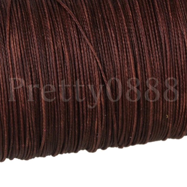 50 Sets Waxed Polyester Thread Necklace Cord 0.5mm Brown Craft Round Thread Wire