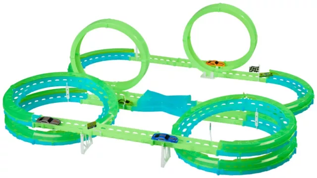 Kidland® Rennbahn Looping-Rennarena Autorennbahn, 4 Autos per USB laden, 7 Meter