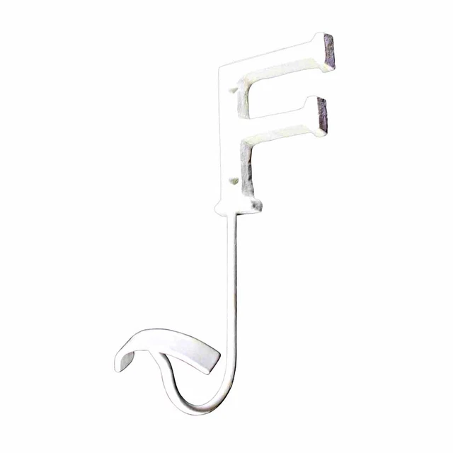 Letter Hook F Wrought Iron White Decorative | Renovator's Supply