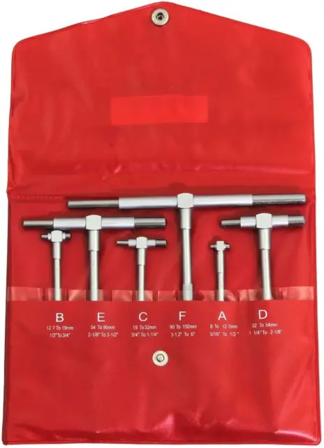Anytime Tools Telescopic Cylinder Bore Gauge Set 6 Piece 5/16" - 6" High Tips