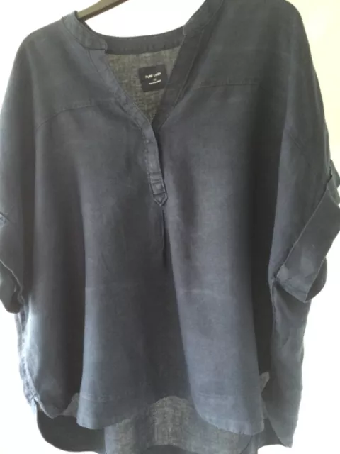 M&S Navy linen blouse size 22