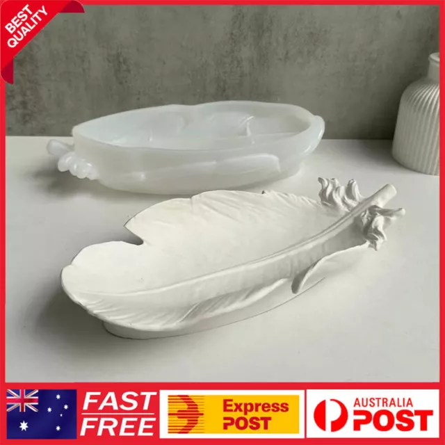 Feather Tray Silicone Jewelry Resin Epoxy Mold Large Feather Plate DIY Mould AU