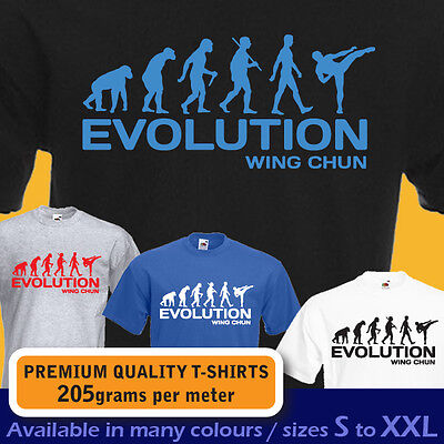Ape EVOLUTION of WING CHUN Ving Tsun Martial Arts funny t-shirt mens womens boys