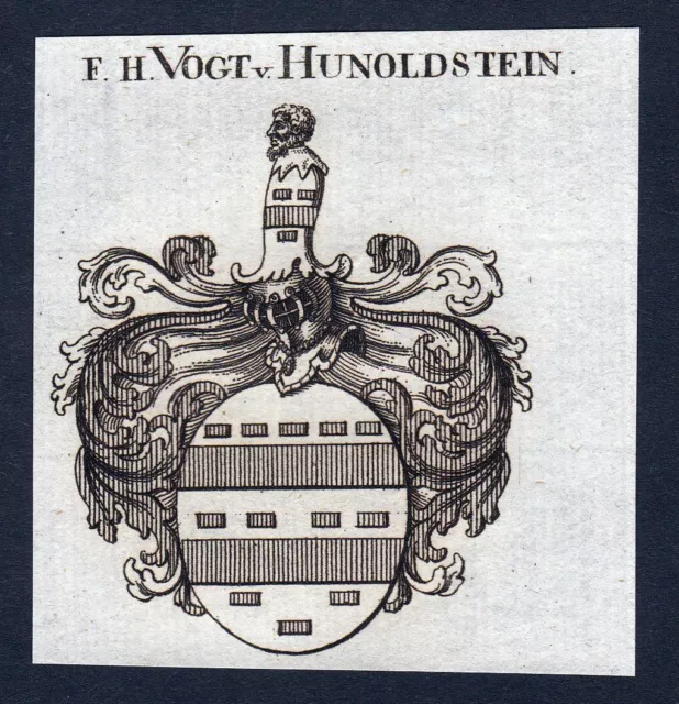 Env. 1820 Vogt De Hunolstein Armoiries Adel Coat Arms Gravure sur Cuivre Ancien