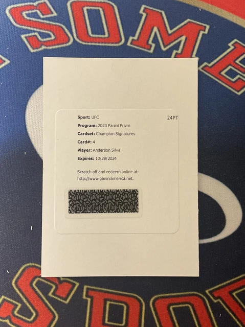 2023 Panini Prizm UFC Anderson Silva Champion Signatures Auto #4 Redemption