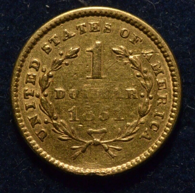 1851 U.S Gold 1 Dollar Ex Jewelry