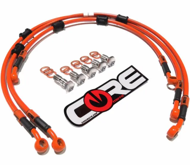 Honda CBR 1000RR Frein Lignes non-Abs 2008-2015 2016 Front-Rear Orange Acier Kit