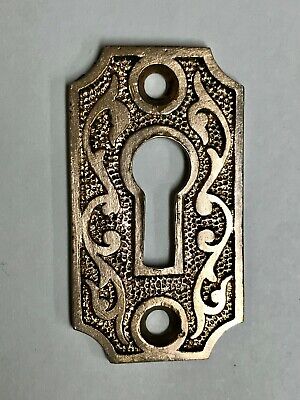 Antique Victorian Brass Ornate Keyhole Cover, Escutcheon, Stamped "2507"