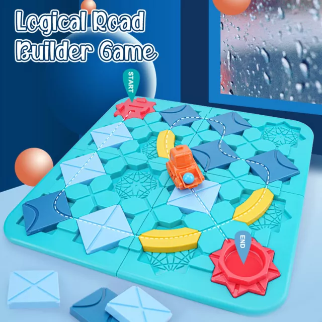 Road Builder Game Smart Logical Road Builder Board Game 4 Levels and 100+  Challenges Build-A-Track Brain Teaser Puzzles Early Educational Logic Board