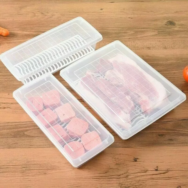 Fridge Food Crisper Kitchen Storage Boxes Plastic Seal Container Box Rectangular