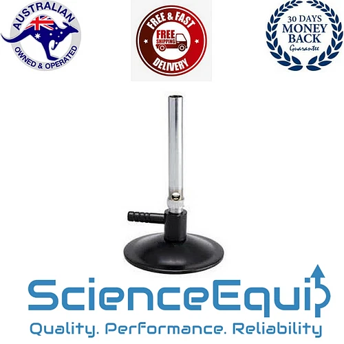 Complete Bunsen Burner Kit - Includes Burner, Tripod Stand, Rubber Tubing & Wire Gauze (4 Pc Set)