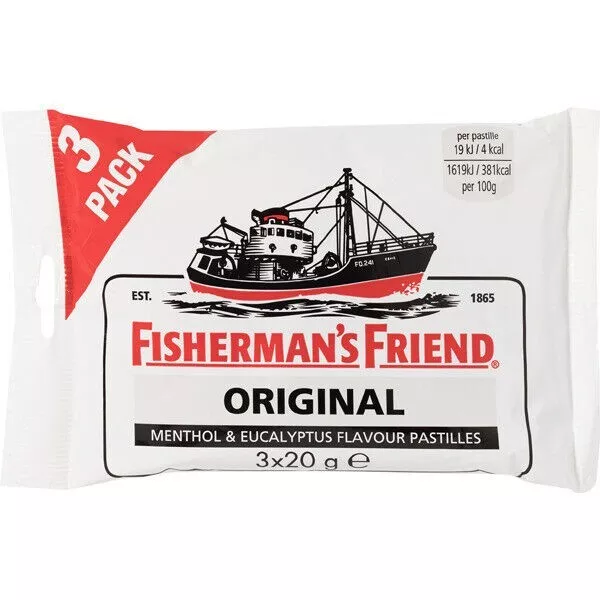 FISHERMAN'S FRIEND Original extra fuerte caramelos Pack 3 x 20 g bolsa 60 g