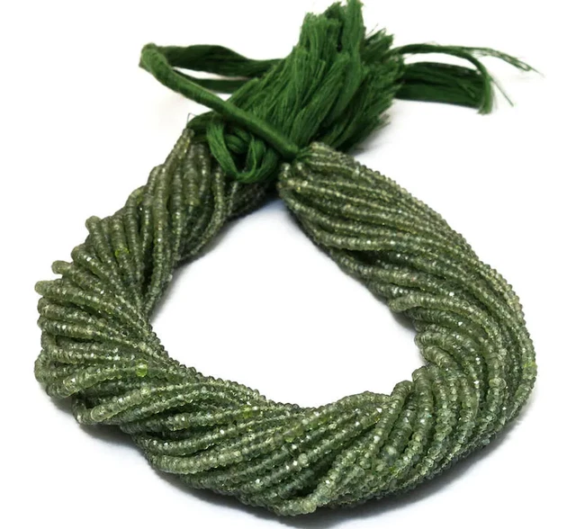 Naturel AAA Vert Apatite Gemme Rondelle Perles Facettées 4mm-5mm 33cm Strand