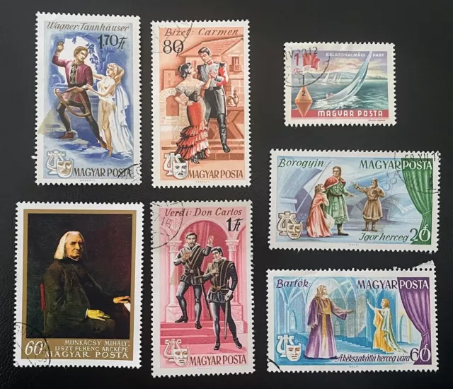 HUNGARY Postage Stamp Lot of 7 Vintage 1960s Europe Postal Rare Foreign STAMPS