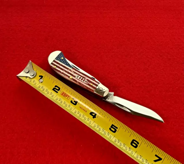 CASE XX 2020 Tony Bose TB62110 US Flag Natural Bone Saddlehorn Knife CA10741