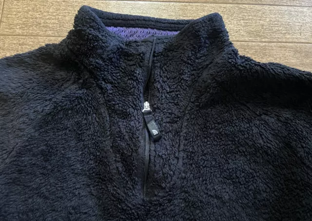 THE NORTH FACE 1/4 Pullover zip sweater Fleece womens Sz. Medium black ...
