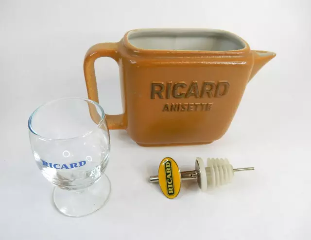 Ensemble Collector Ricard - Pichet, Bec Verse, et Verre Vintage des Années 1980 2