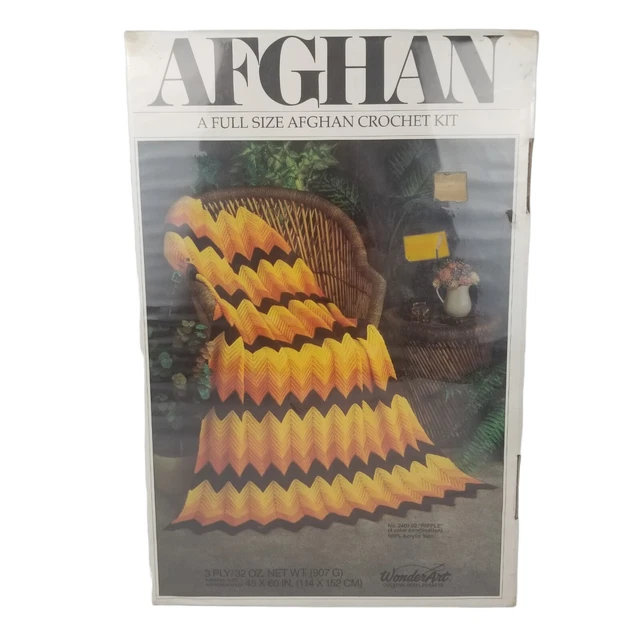 Nuevo KIT AFGANO ONDULADO AFGANO ONDULADO WONDER ART ARTE MARAVILLA MARAVILLA 45"" X 60"" 2401-02